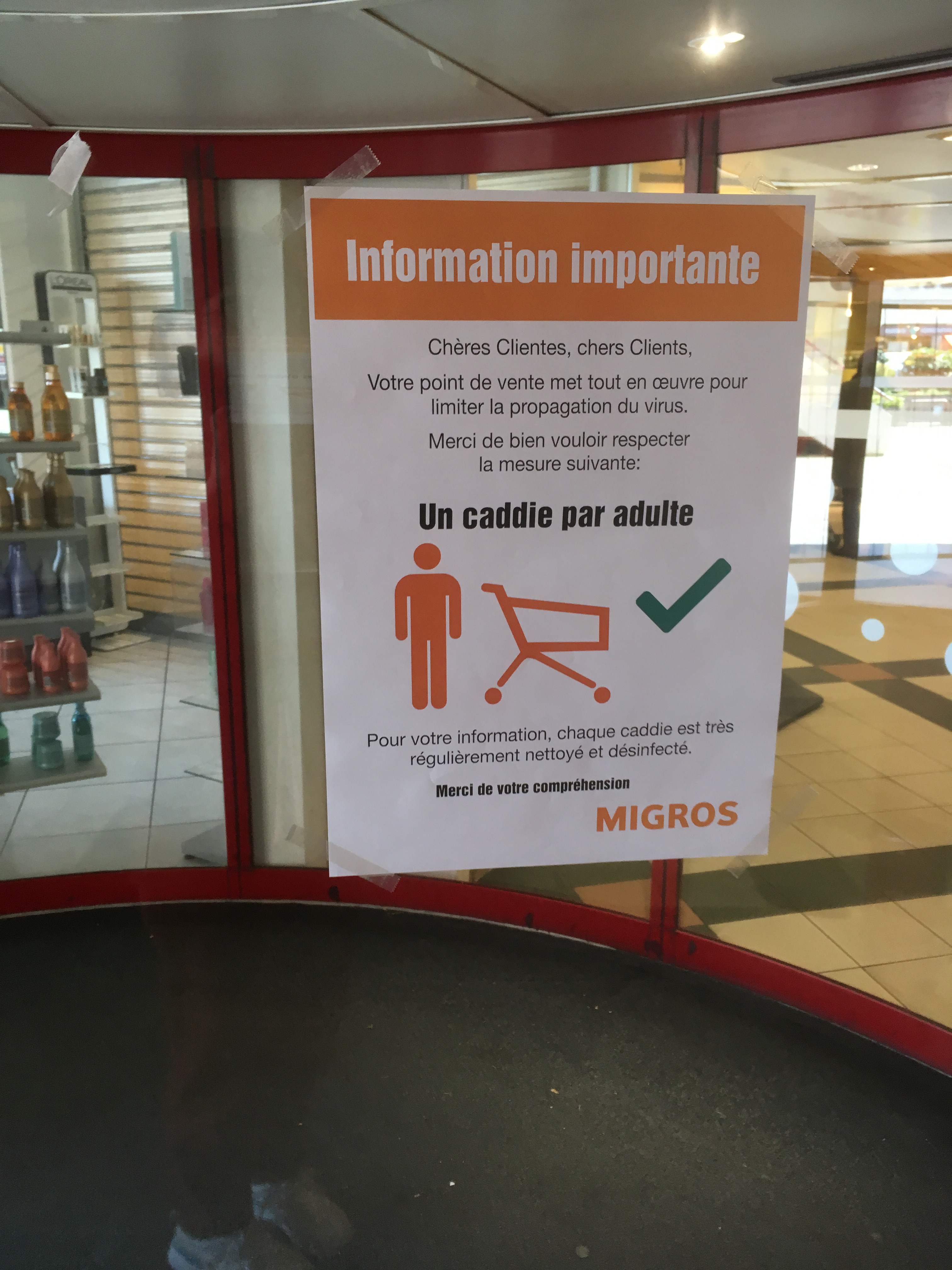 Lausanne, Migros des Bergières, 28.03.2020
